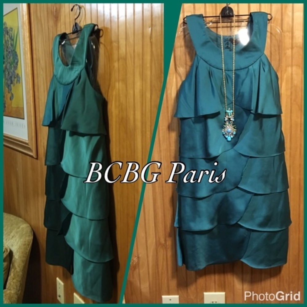 BCBG Paris Teal Cocktail Dress Sz 8